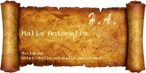 Halla Antonella névjegykártya